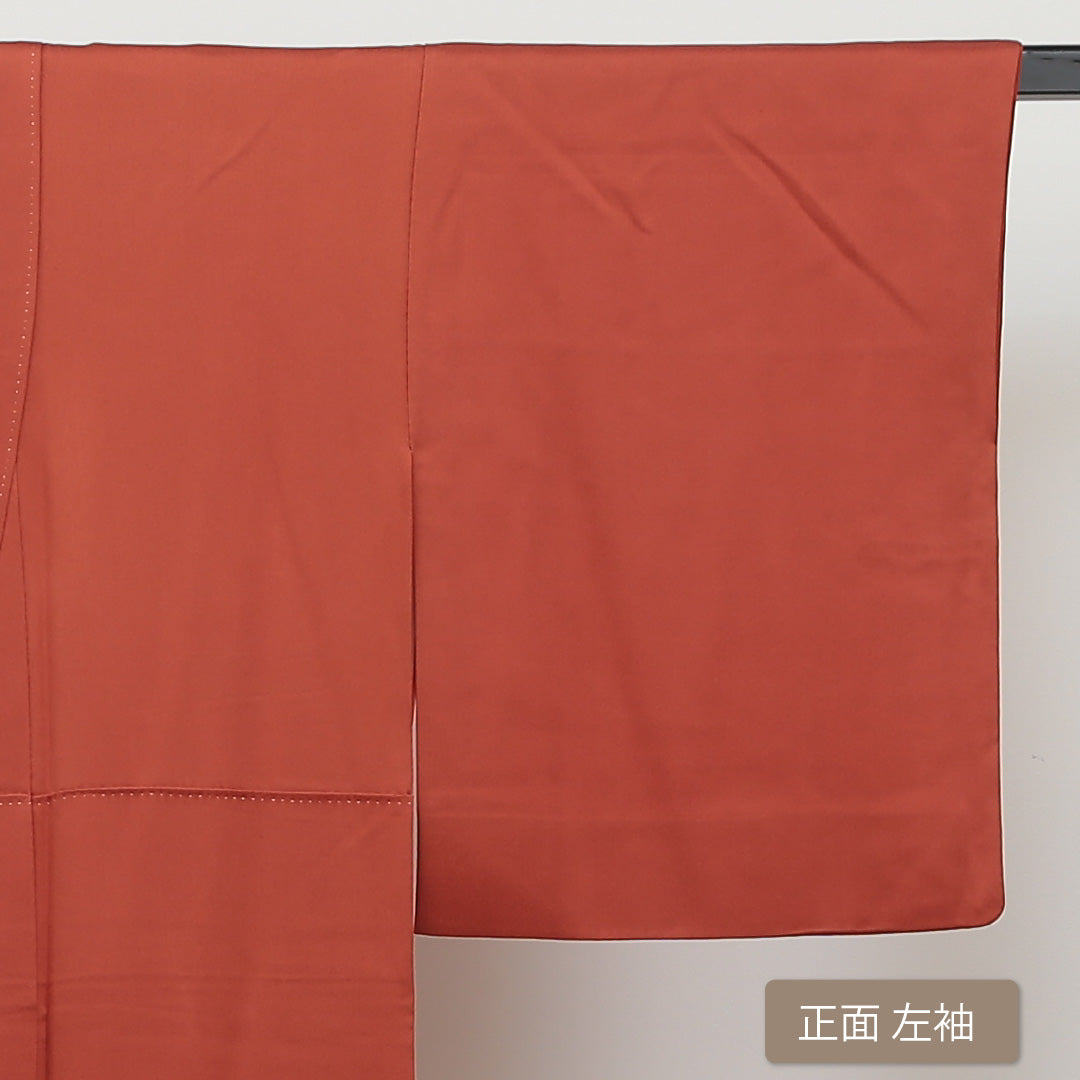 色留袖 身丈155cm 裄丈62.5cm Bランク 正絹 袷 広衿 M 刺繍 孔雀 セミフォーマル 朱系 1211-F0153