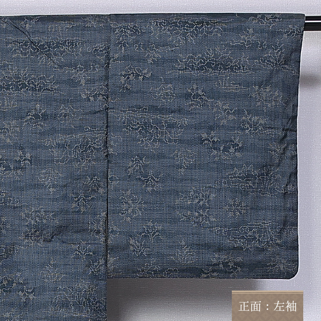 大島紬 身丈155cm 裄丈62.5cm M 正絹 Bランク 袷 バチ衿 紬 創作 1216-10876