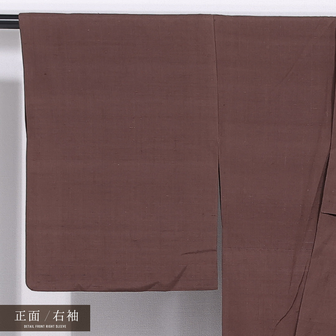 色無地 袷 身丈161cm 裄丈65cm 正絹 Sランク インフォーマル 広衿 Lサイズ 無地 茶系 RP 1219-11630