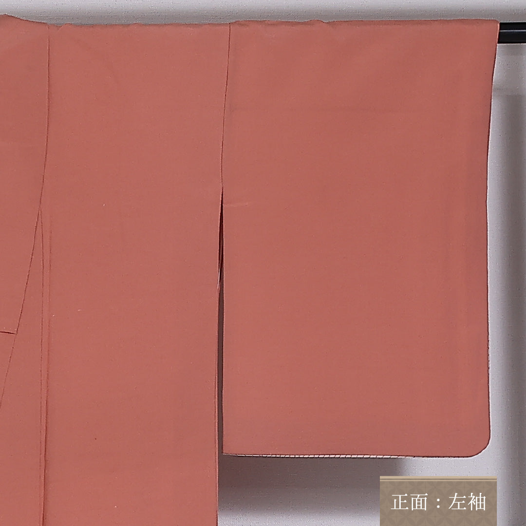 付下げ 袷 身丈151cm 裄丈62cm 正絹 Bランク インフォーマル バチ衿 Sサイズ 付下げ 漆糸 創作柄 ピンク系 HP 1218-03889