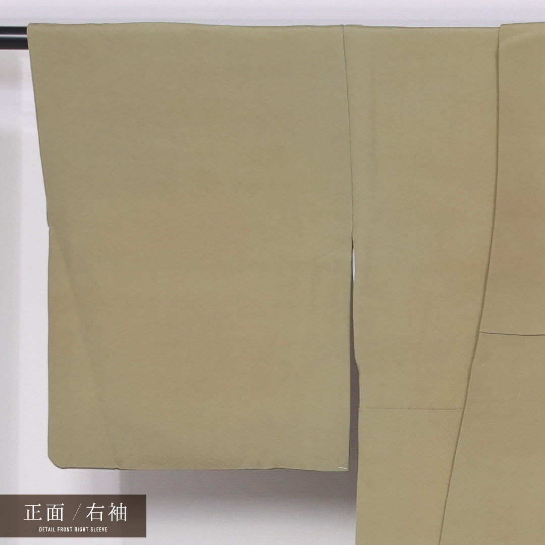 色無地 袷 身丈161cm 裄丈66cm 正絹 Bランク インフォーマル 広衿 Lサイズ 無地 茶系 RP 1219-11437