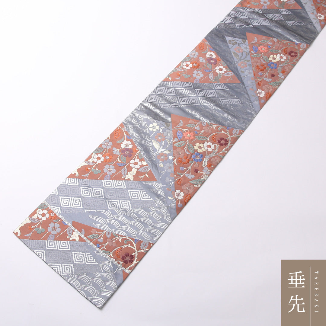 袋帯 帯丈428cm 正絹 六通 フォーマル 色紙重ね 水色系 1243-01499
