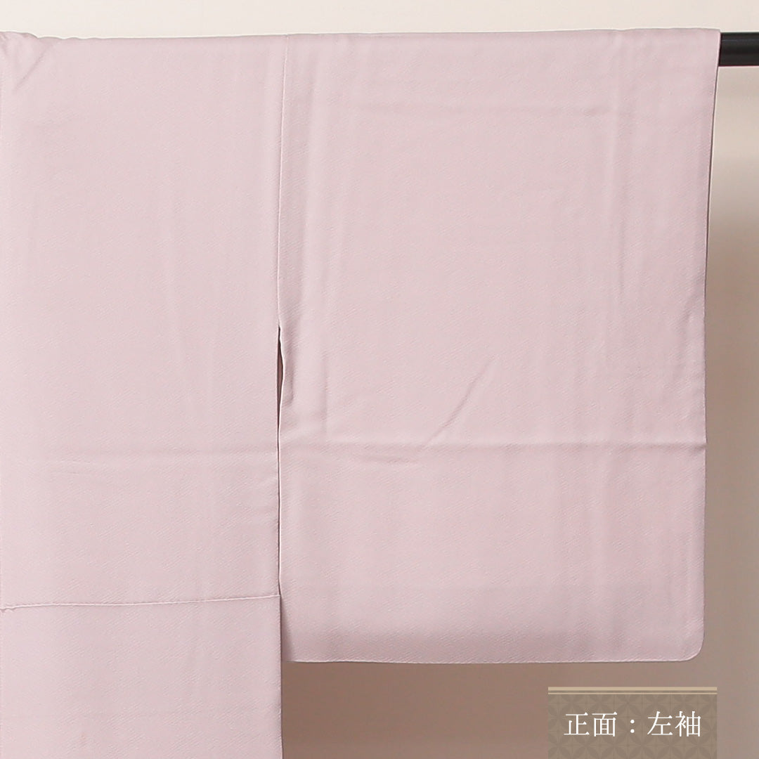 色留袖 袷 身丈148cm 裄63cm 正絹 一つ紋 御所解 剣片喰 日向紋 紋意匠 紗綾形 ピンク系 証紙 Aランク 1211-00124