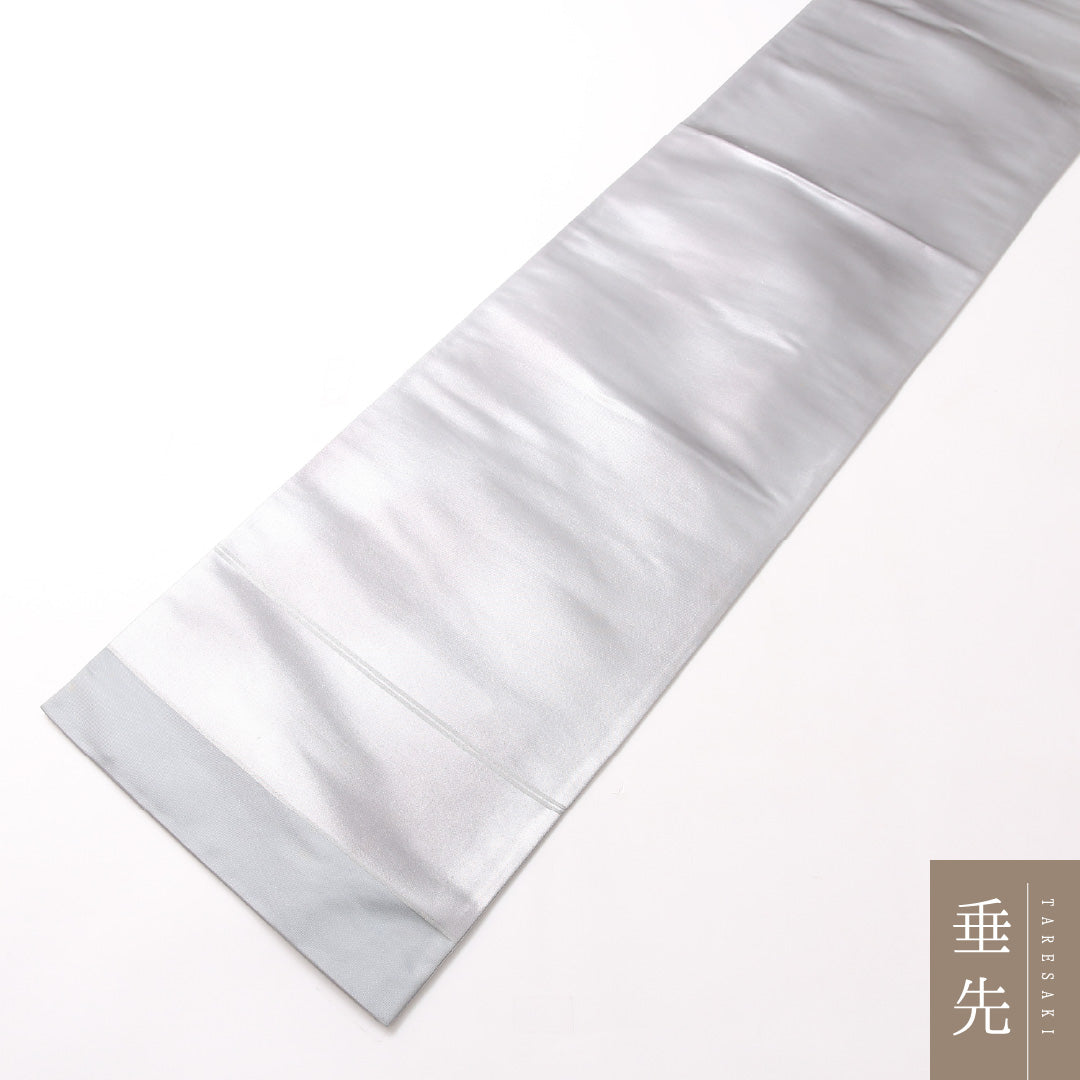 袋帯 帯丈440cm 正絹 全通 未仕立て セミフォーマル 流水 グレー系 水色系 1243-01733