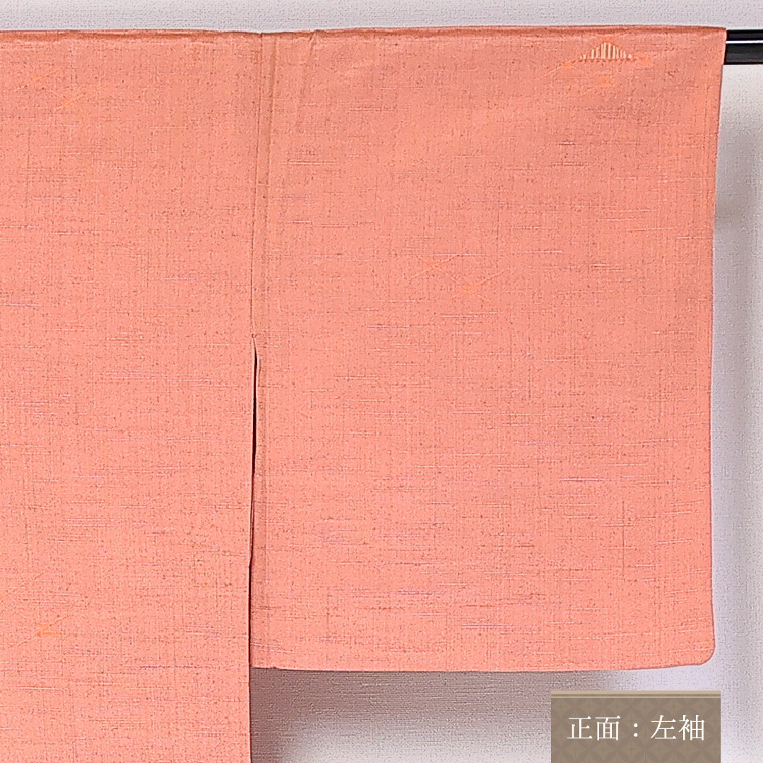 紬 身丈159cm 裄丈63.5cm M 正絹 Aランク 単衣 広衿 紬 創作 1216-10923