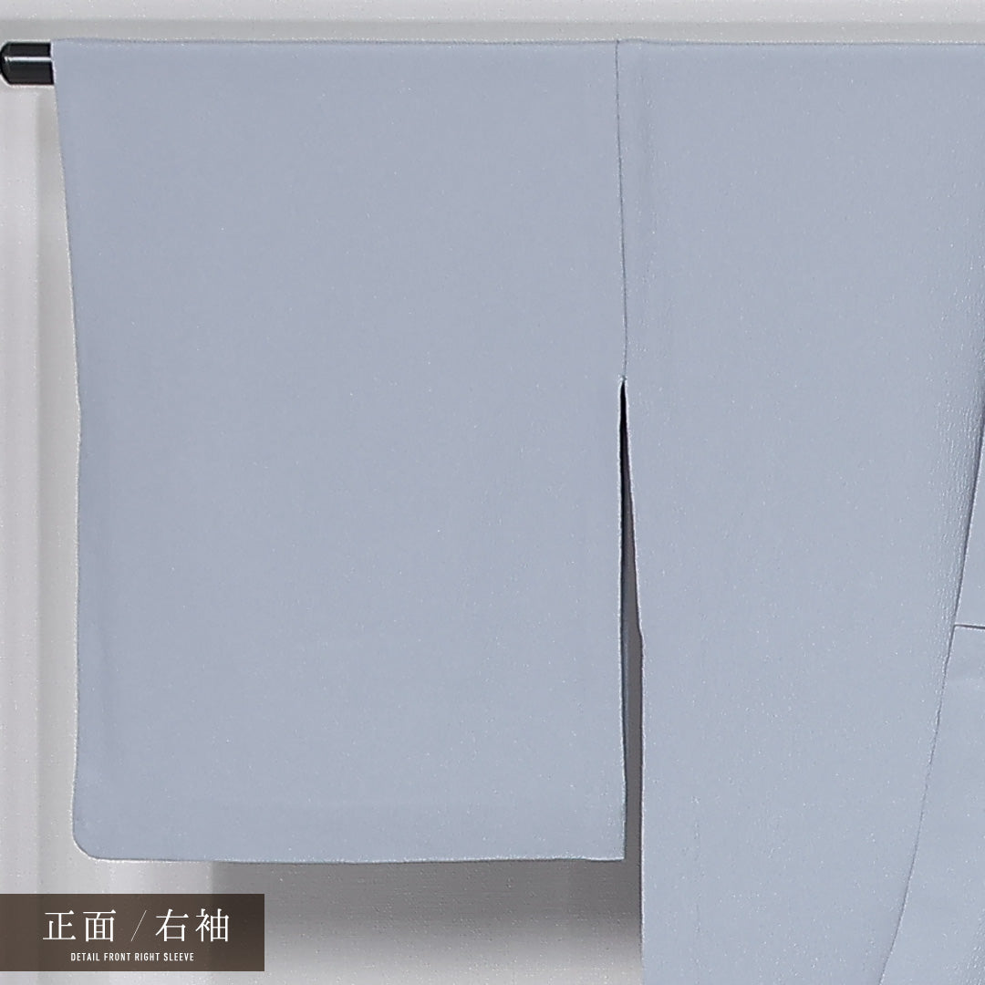 色無地 身丈162cm 裄丈65.5cm Bランク L 正絹 単衣 広衿 地紋なし 一つ紋 蔦 セミフォーマル グレー系 1214-12038