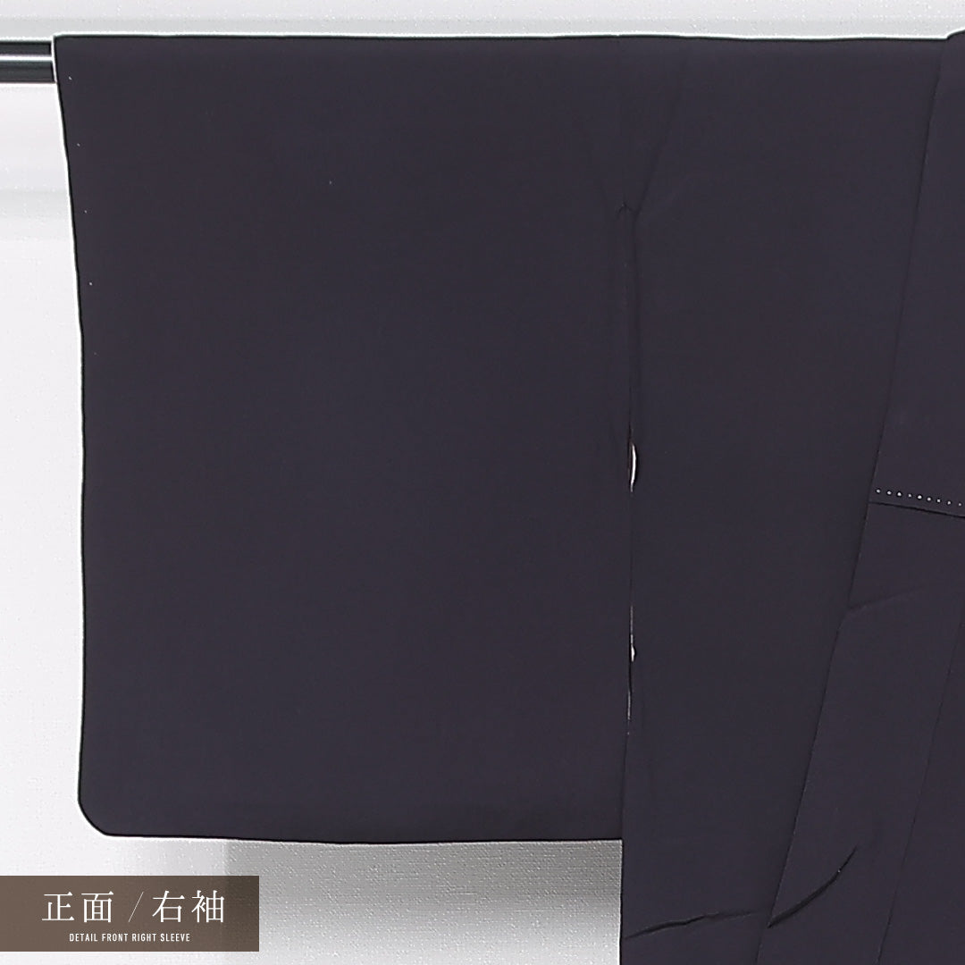 アンティーク 付下げ お召 身丈151cm 裄丈63.5cm Bランク S 正絹 袷 バチ衿 一つ紋 蔦 創作 アンティーク 紫系 1261-11901