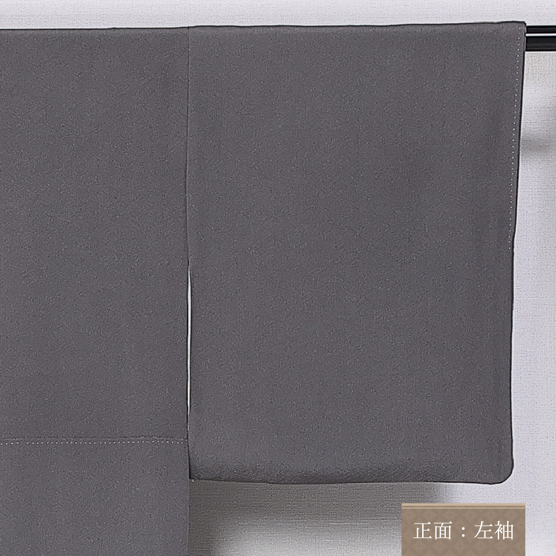 色留袖 三つ紋 丸に三つ柏 身丈162cm 裄丈65cm Sランク 正絹 袷 比翼 広衿 L 金駒刺繍 鶴 梅 松 セミフォーマル グレー系 1211-F0305