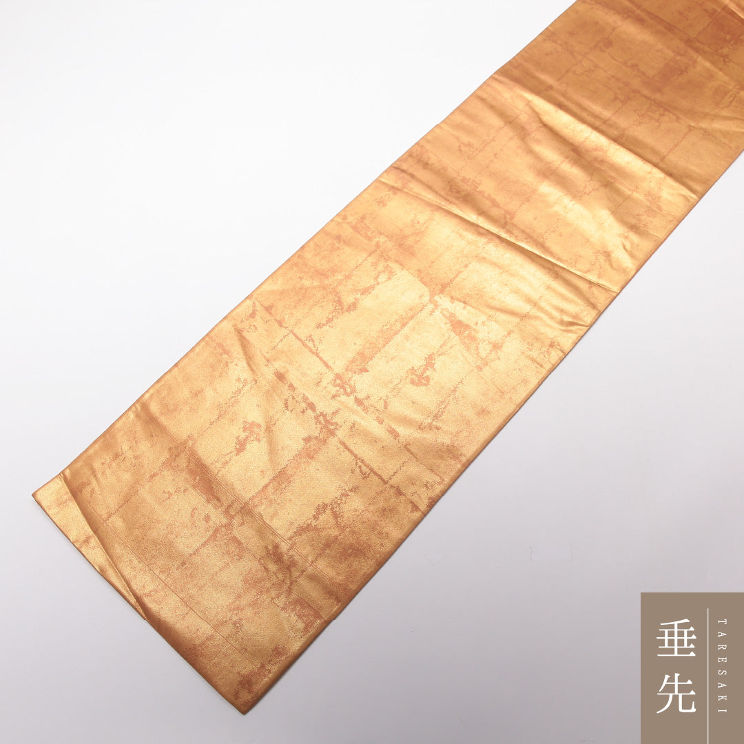 袋帯 帯丈432cm 正絹 六通 インフォーマル 抽象柄 朱系 金系 1243-01219