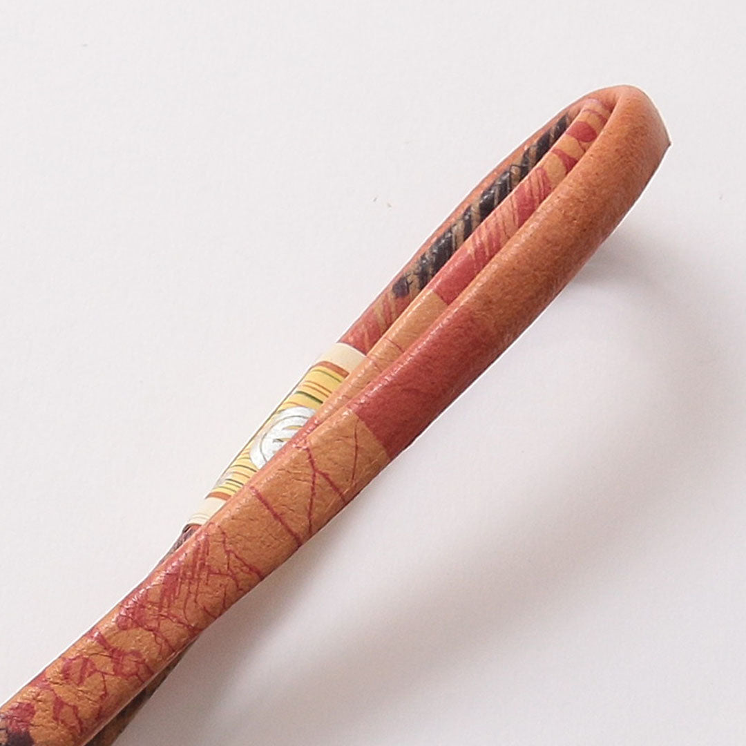 未使用品 帯締め 本革 Sランク 革紐 三分紐 茶系 1236-01410