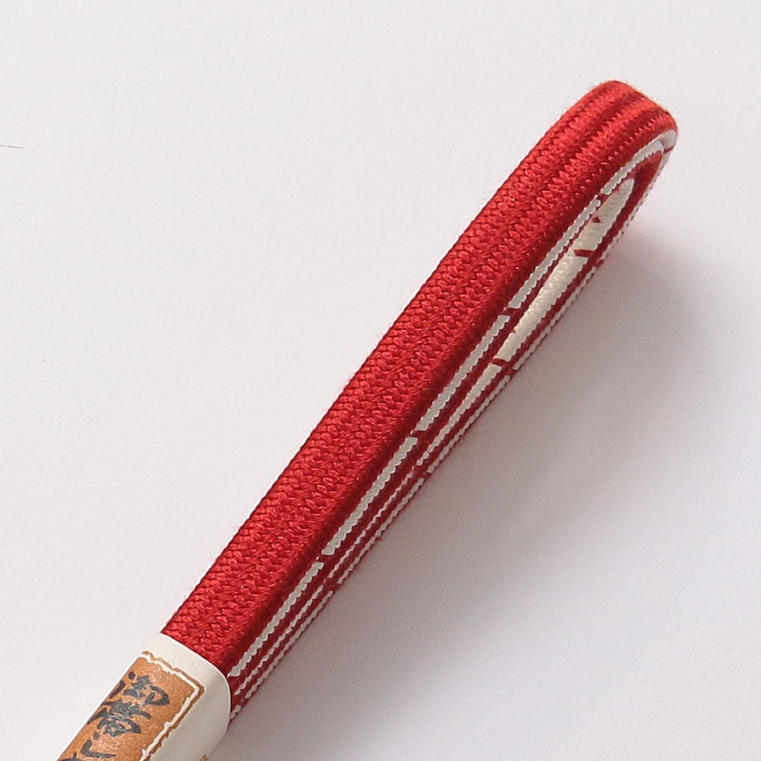 新古品 帯締め 正絹 Nランク 平組紐 平唐組 赤系 白系 共箱 D 1236-01372