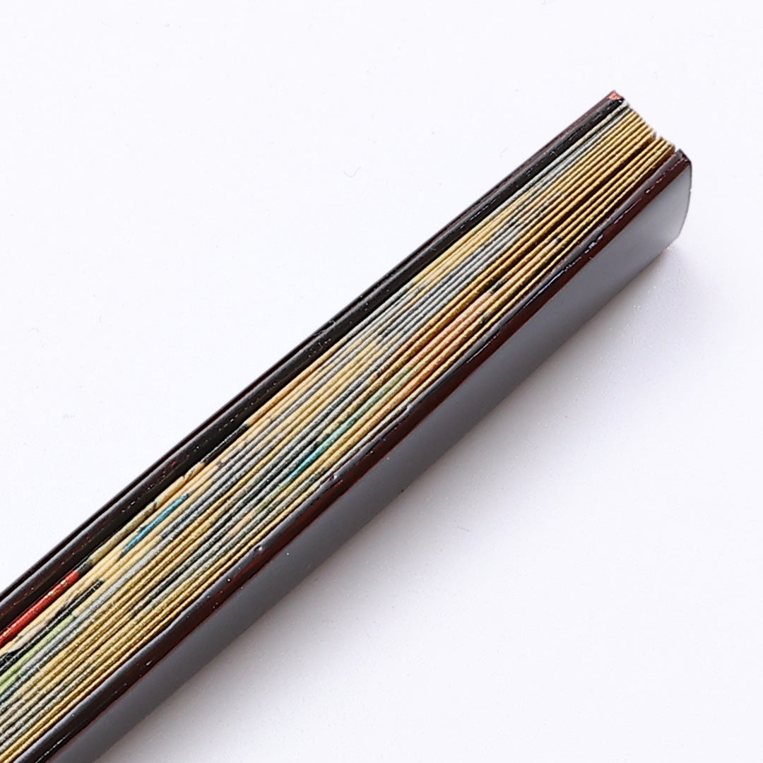 扇子 Sランク 竹製 平安絵巻 礼装用 茶扇 金系 1240-00305