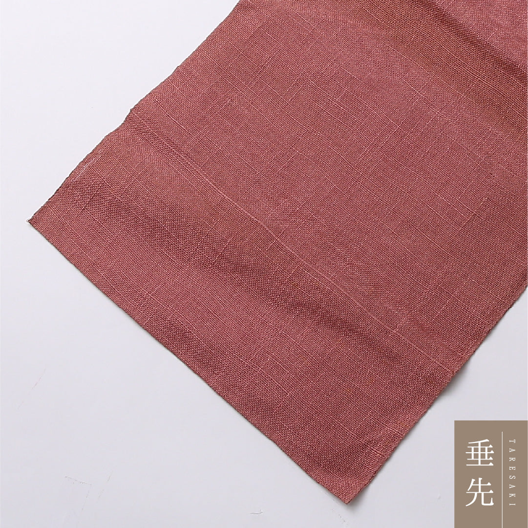 八寸名古屋帯 (夏帯) Cランク 帯丈350cm 正絹 ポイント柄 名古屋仕立て 織り カジュアル 紬 葡萄唐草文 くすんだピンク系 RP 1245-02756