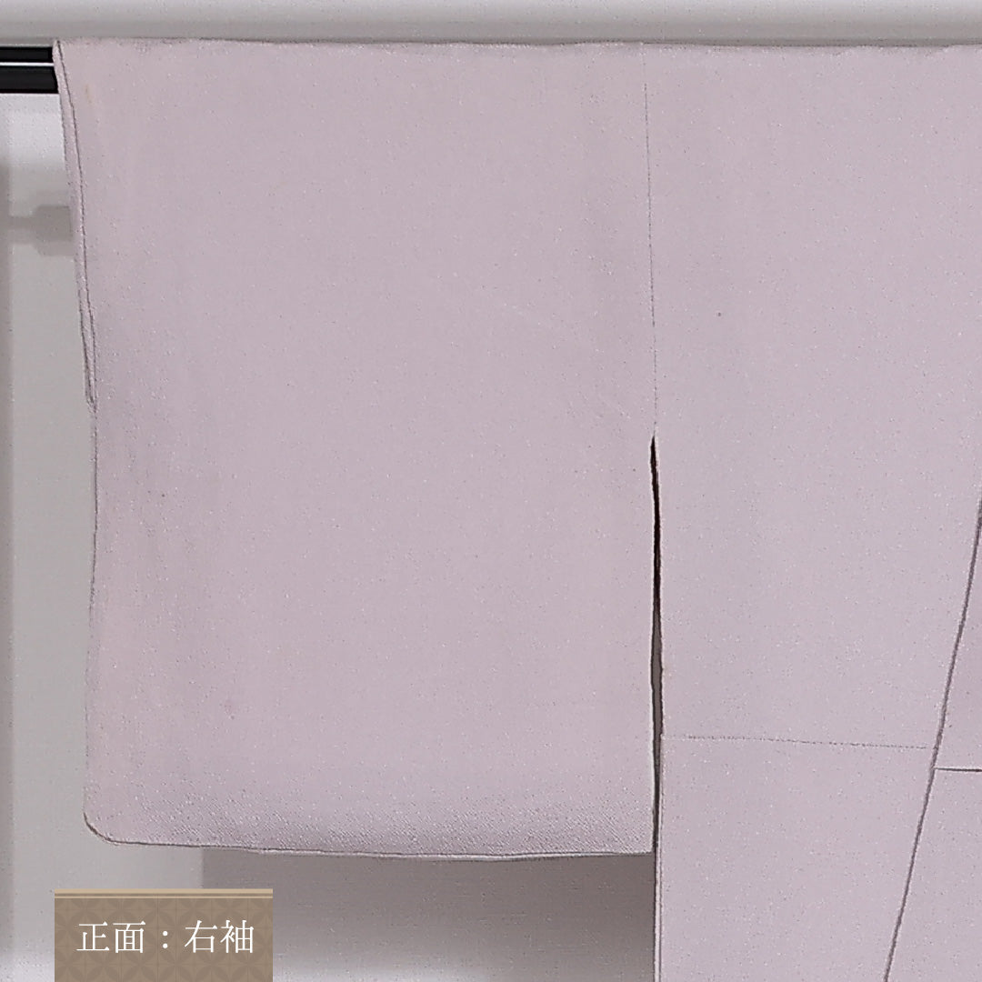 色留袖 五つ紋 身丈150cm 裄丈59cm Cランク 正絹 袷 広衿 S 金駒刺繡 茶屋辻 丸に三つ柏 鬼縮緬 フォーマル 紫系 1211-F0282