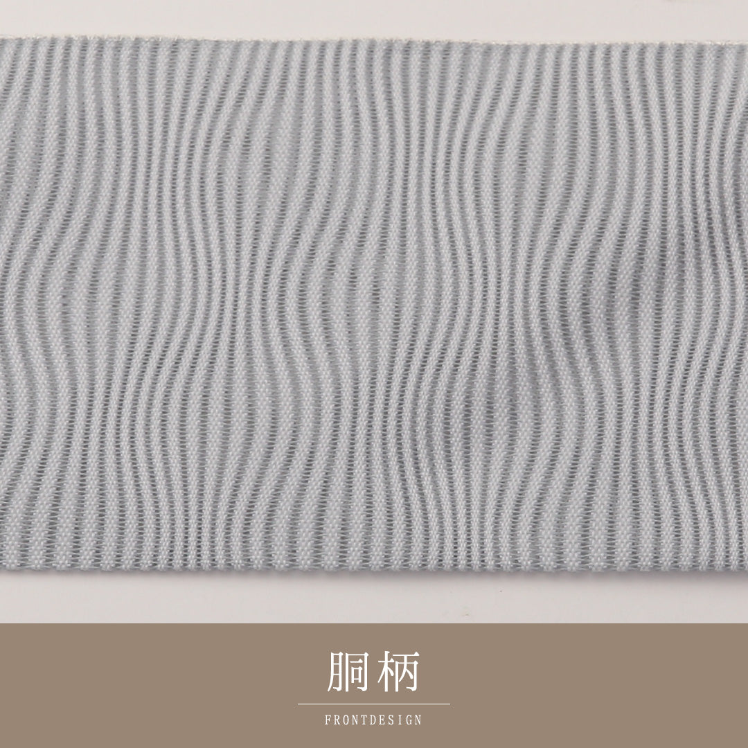 夏物 名古屋帯 全通 帯丈383cm カジュアル Aランク 正絹 絽 グレー系 1224-02294