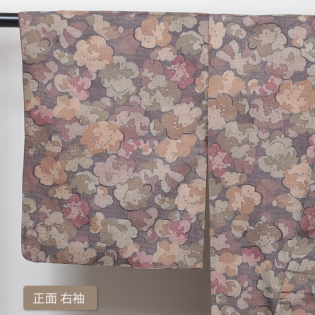 大島紬 袷 身丈153cm 裄63.5cm 正絹 茶系 Aランク 1216004263214