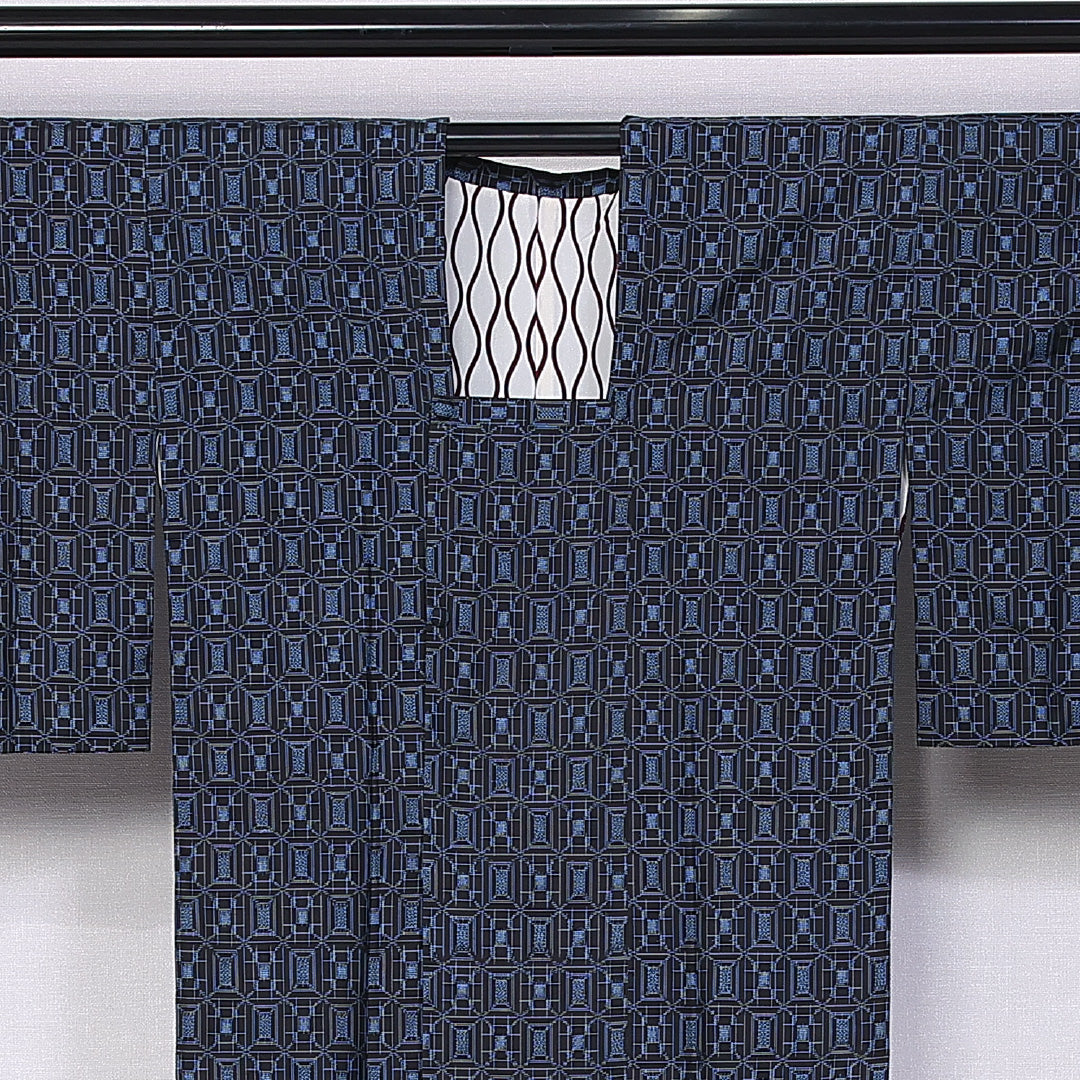 道行コート 身丈83cm 裄丈64cm M 正絹 Sランク 袷 紬 蜀江 1263-10736