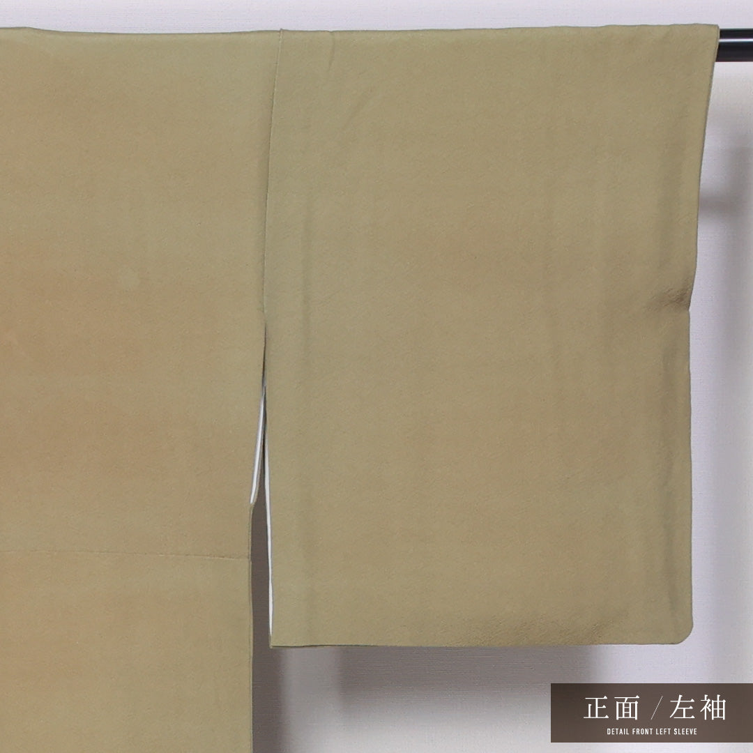 色無地 袷 身丈161cm 裄丈66cm 正絹 Bランク インフォーマル 広衿 Lサイズ 無地 茶系 RP 1219-11437
