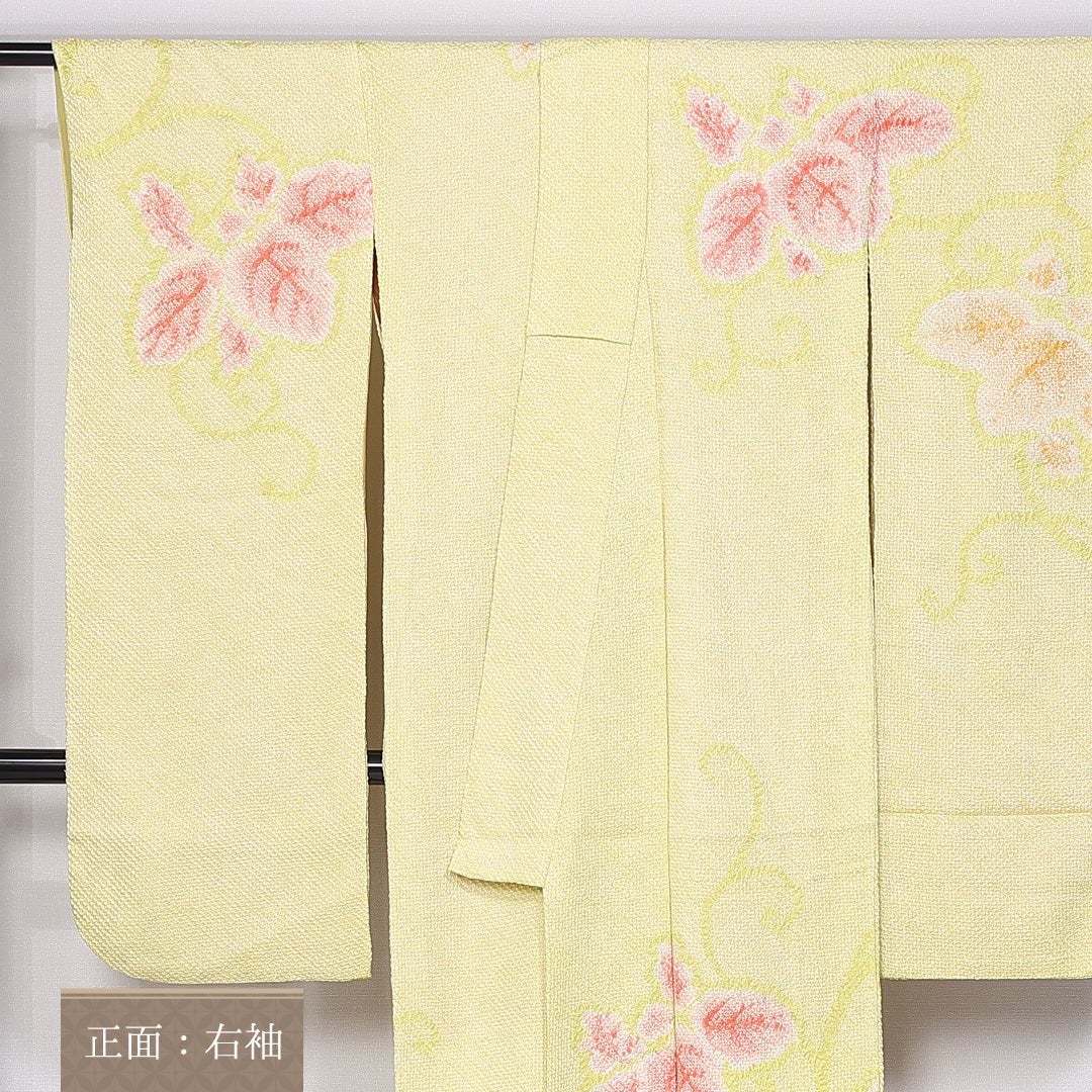 振袖 身丈171cm 裄丈64.5cm 袷 正絹 Aランク 広衿 総絞り 唐草 1213-F0369