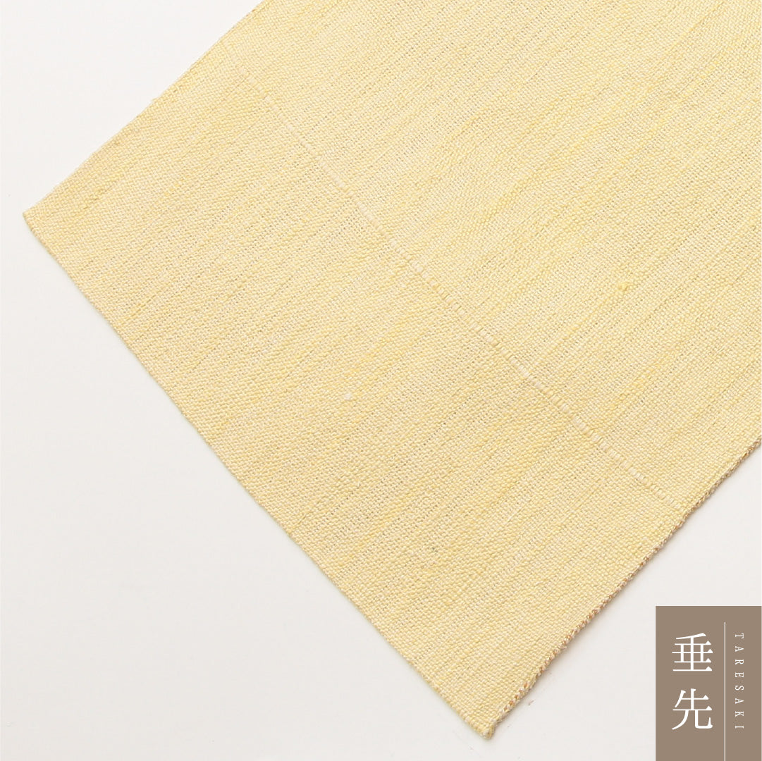 八寸名古屋帯 Sランク 帯丈350cm 正絹 ポイント柄 松葉仕立て 織り カジュアル 紬 唐華 黄系 RP 1245-02083
