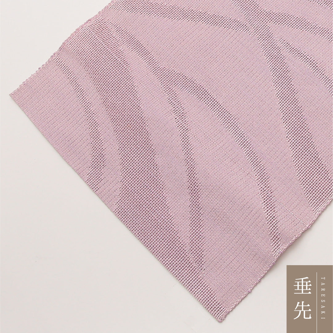 八寸名古屋帯 (夏帯) 帯丈354cm 正絹 六通 松葉仕立て 織り カジュアル 創作柄 紫系 RP 1245-02016