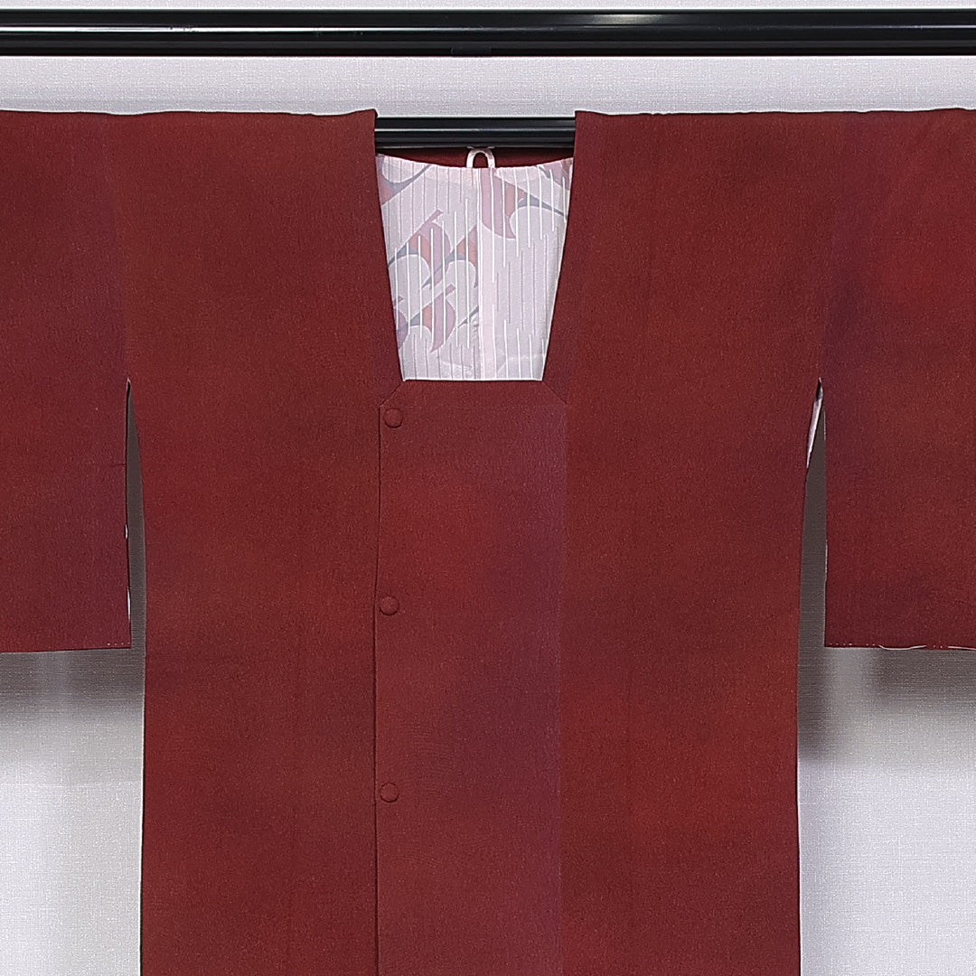 道行コート 袷 身丈81cm 裄丈65cm 正絹 Sランク セミフォーマル Mサイズ ぼかし染 無地 赤系 RP 1237-10627