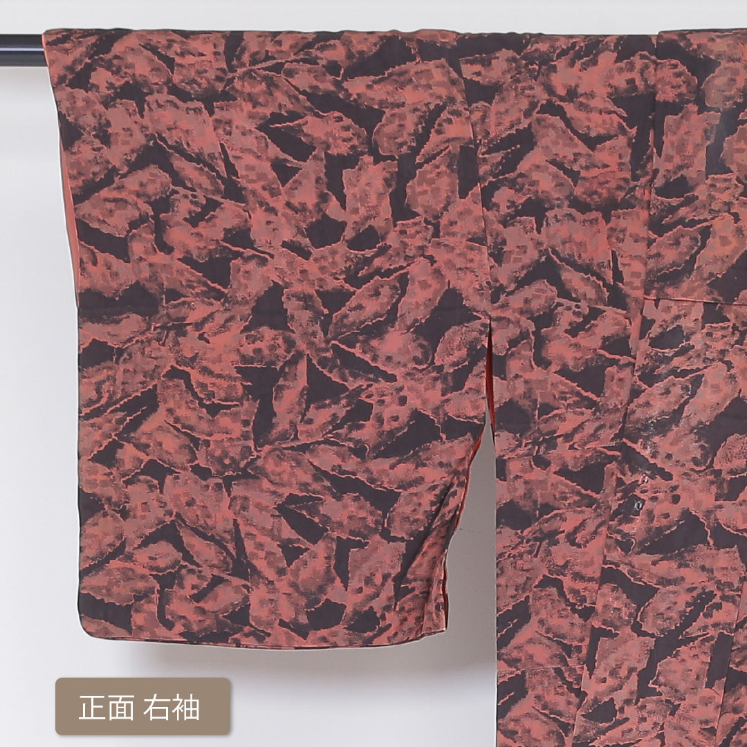 アンティーク 小紋 袷 身丈159cm 裄64cm 黒系 正絹 Aランク 1215-01832-3310