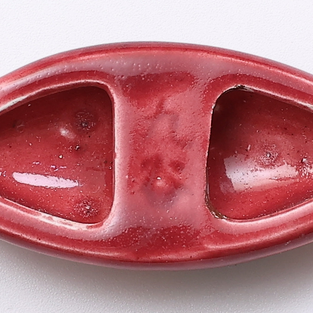 帯留め トンボ 陶器 九谷焼 横幅4.6cm 長さ2.2cm 赤系 Sランク 1231-000194