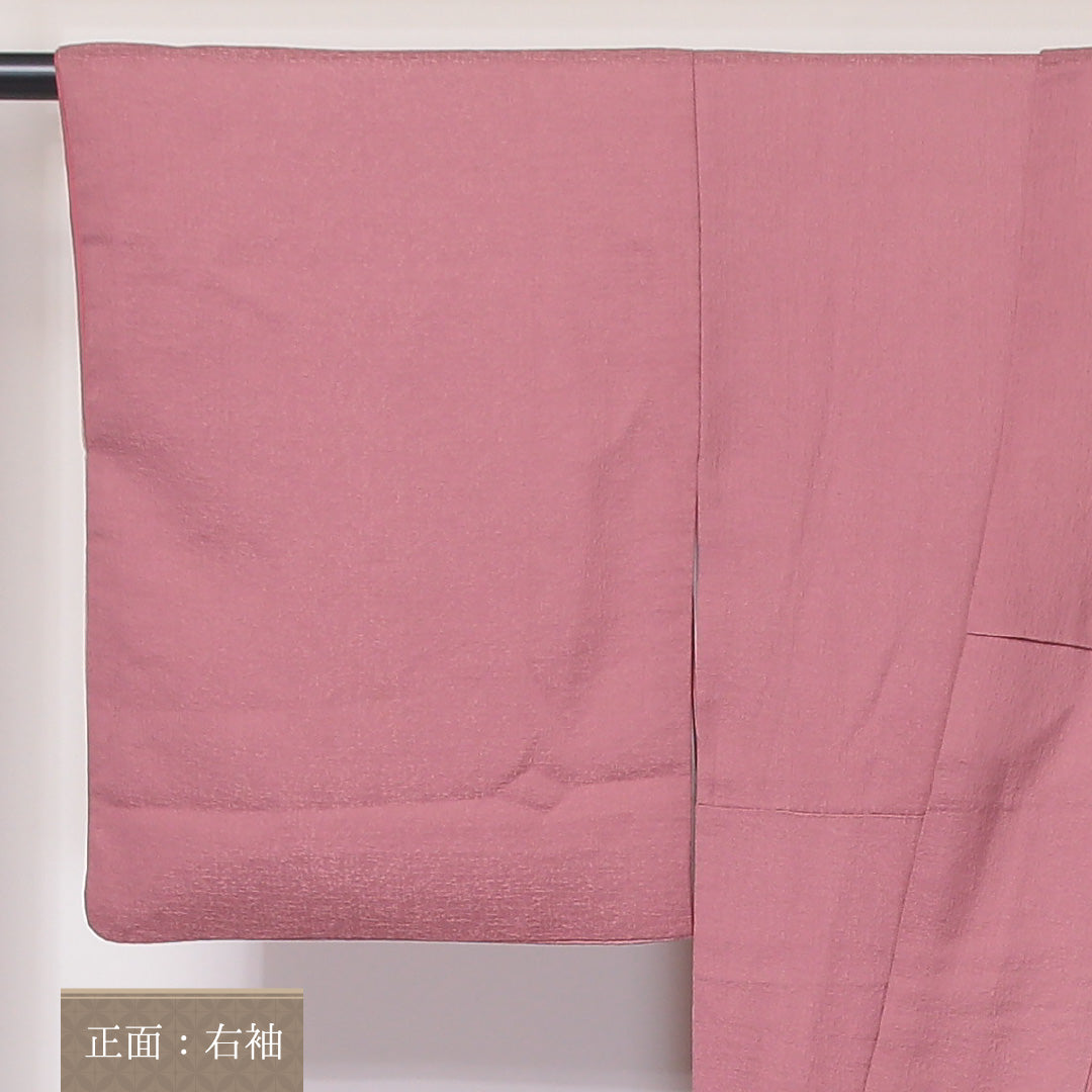 訪問着 袷 身丈155~159cm 裄64.5cm 正絹 蘇州刺繡 ぼかし 宝相華 今様色 汕頭刺繍 ピンク系 Aランク 1212-00626