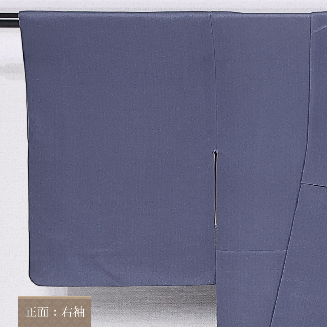 付下げ 袷 身丈154cm 裄丈60cm 正絹 Sランク 一つ紋 (桔梗) セミフォーマル 広衿 Sサイズ 茶道具 青系 M4 1218-10707