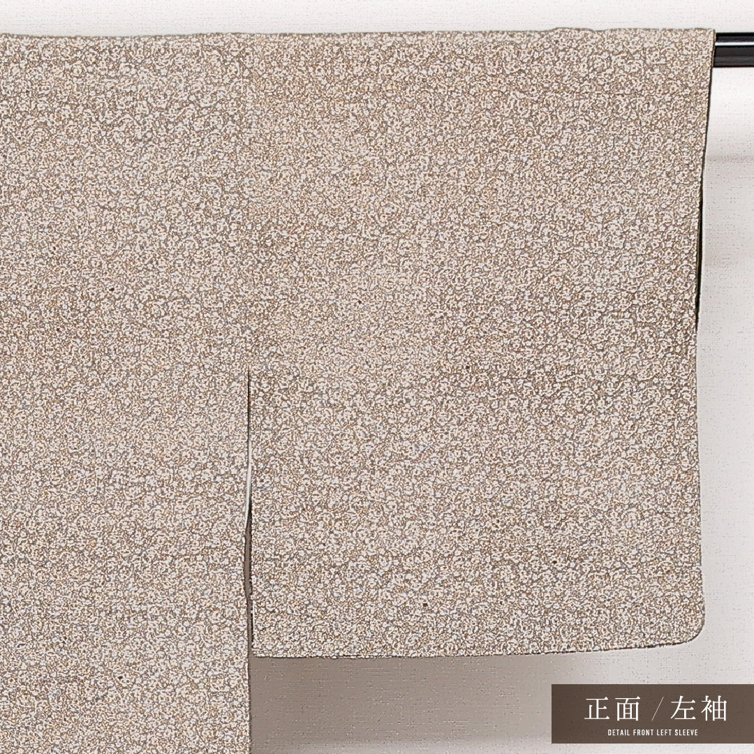 江戸小紋 袷 身丈159cm 裄丈64cm 正絹 Cランク インフォーマル 広衿 Mサイズ 創作柄 茶系 LP 1220-13565
