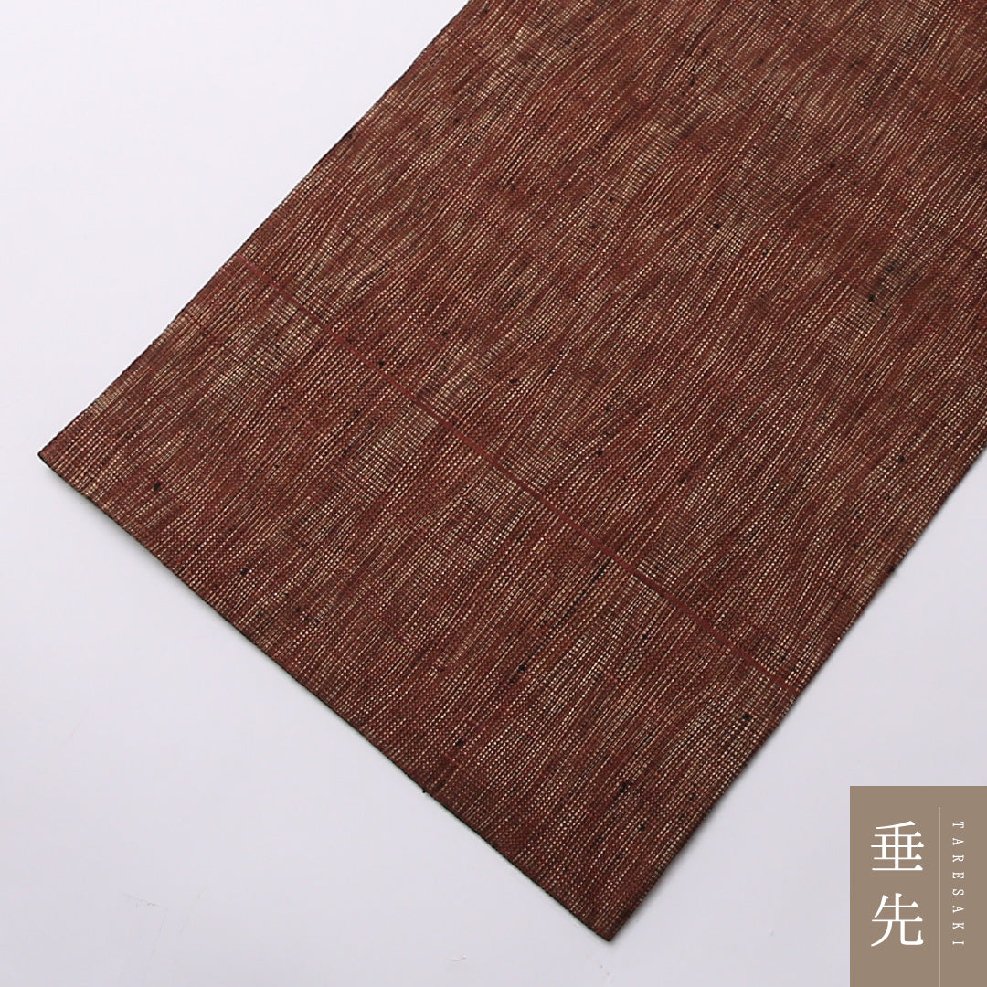 夏物 袋帯 帯丈440cm ポイント柄 カジュアル Sランク 正絹 紬地 夏紬 唐草牡丹 独創的 華やか 茶系 1223-01534