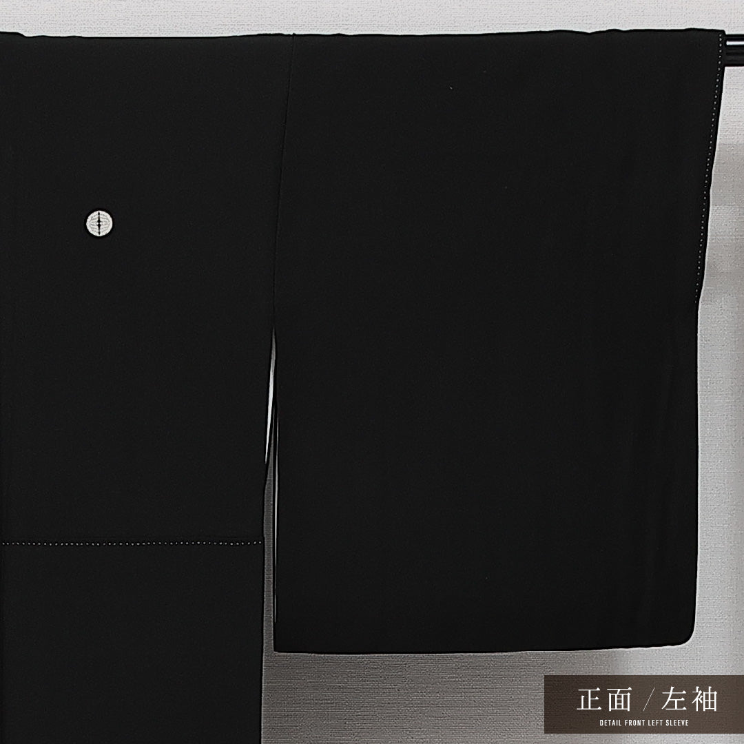 黒留袖 五つ紋 向い蝶 身丈158cm 裄丈64cm Sランク 正絹 袷 広衿 M 加賀友禅 雲取り 花柄 フォーマル 上品 華やか 黒系 1211-F0621