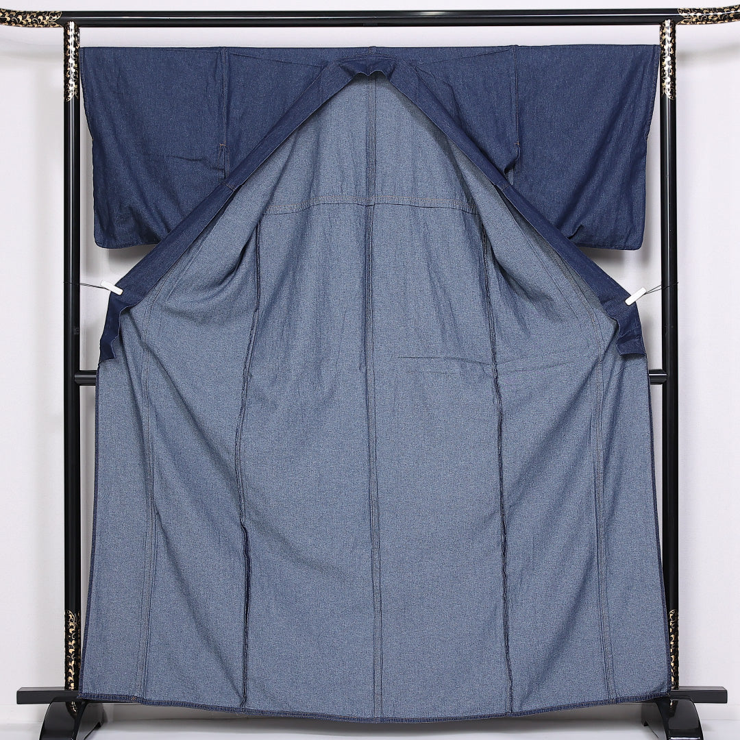 新品 デニム着物 3色 M/Lサイズ 洗える着物 木綿 男女兼用 紬 小紋 単衣 1266-00001