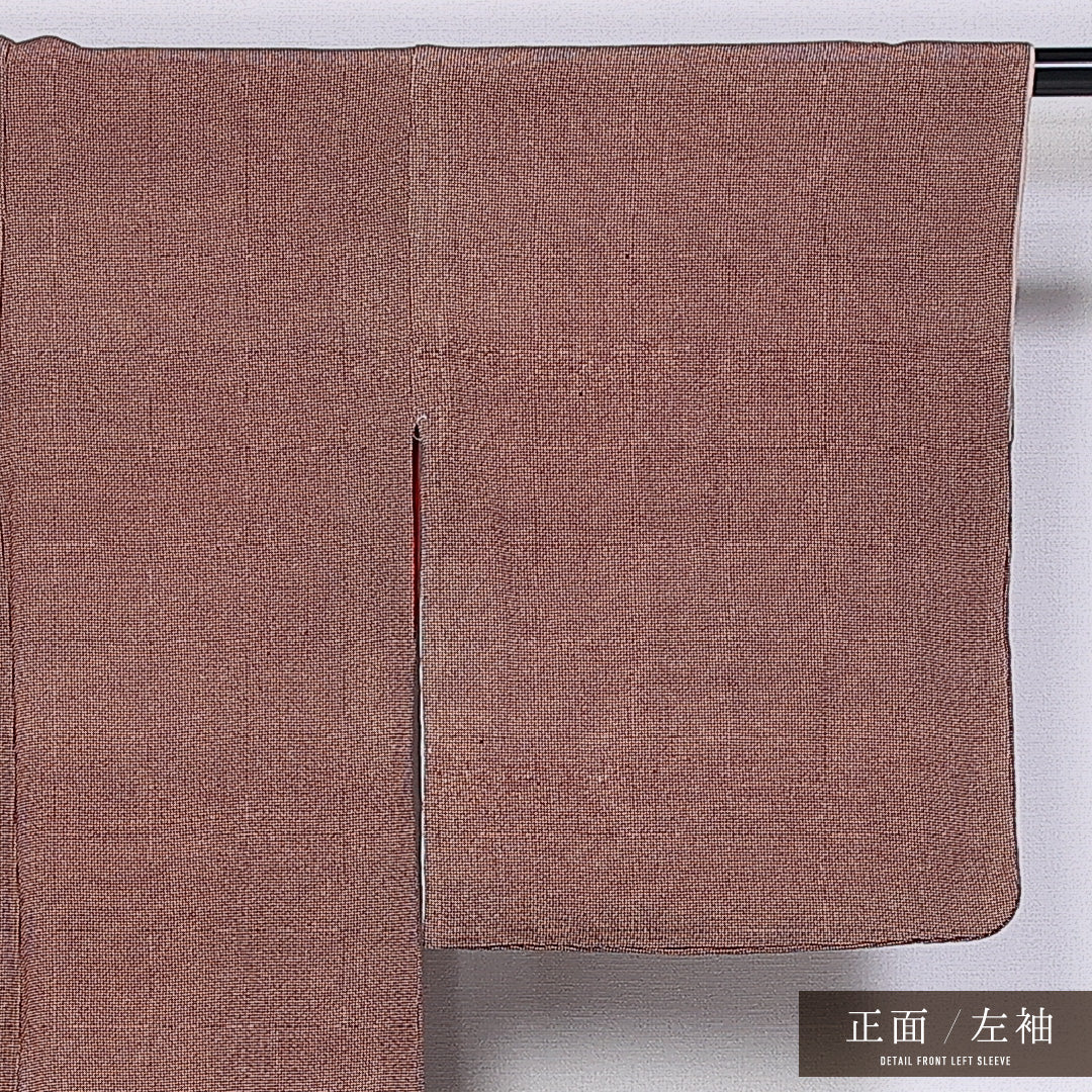 アンティーク 江戸小紋 (角通し) 袷 身丈148cm 裄丈61cm 正絹 Bランク バチ衿 XSサイズ 茶系 HP 1220-11011