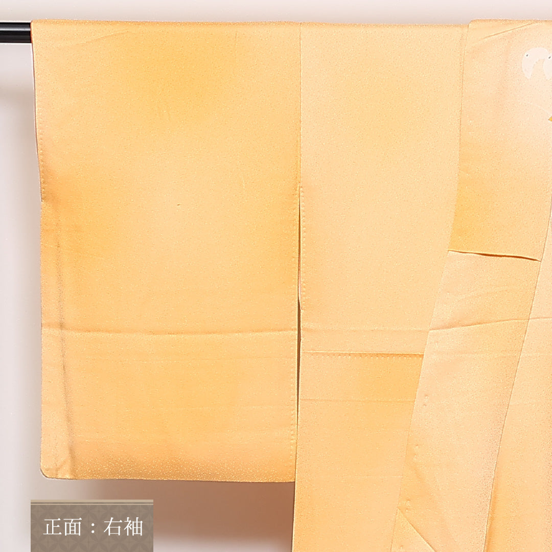 金駒刺繍 付下げ 袷 身丈151cm 裄63.5cm 正絹 牡丹 ぼかし Bランク 1212-00704