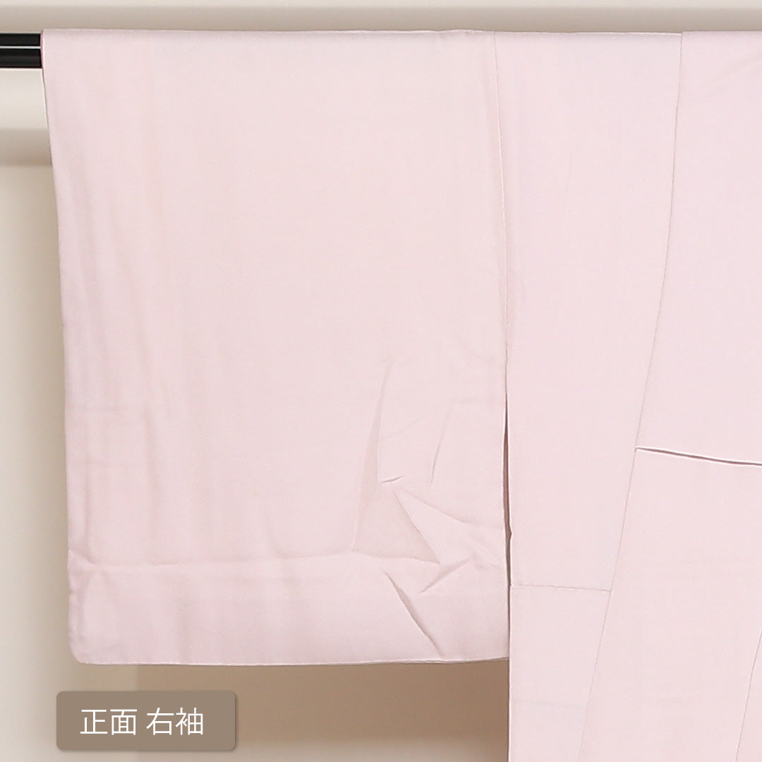 訪問着 袷 身丈157cm 裄丈63cm 正絹 Bランク セミフォーマル 広衿 Mサイズ 辻が花風 金彩 流水 花柄 吉祥文様 ピンク系 HP 1217-04416
