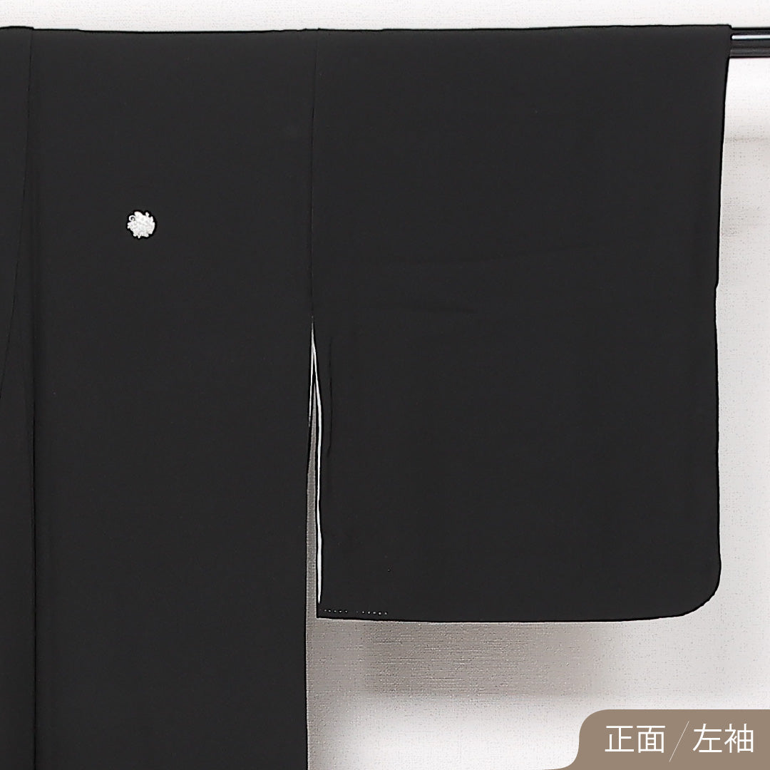 黒紋付 五つ紋 揚羽蝶 身丈163cm 裄丈65cm Sランク 正絹 袷 広衿 L フォーマル 黒系 1299-F0593
