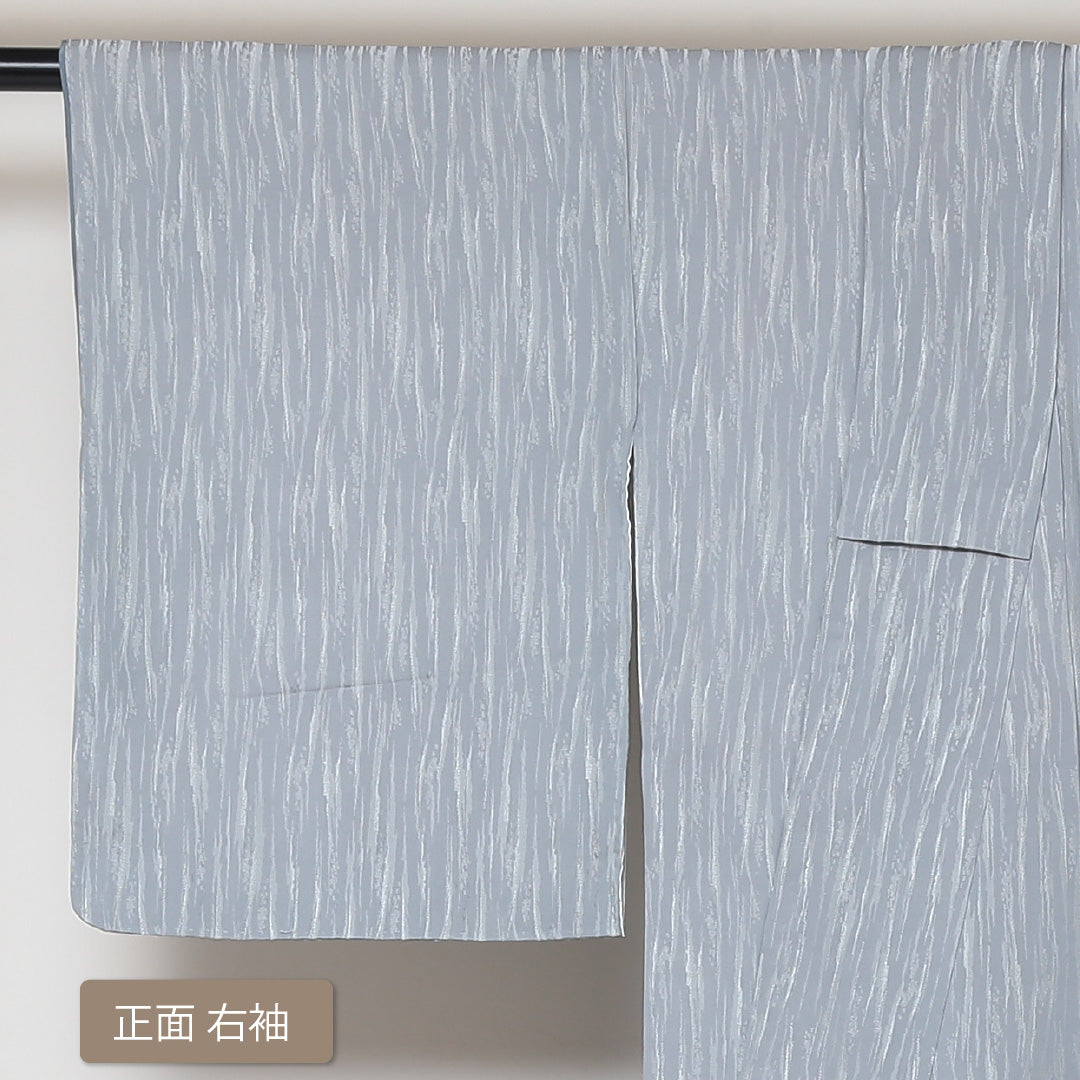 小紋 袷 身丈152cm 裄丈63cm 正絹 Sランク インフォーマル 広衿 Sサイズ 織り出し 創作柄 グレー系 PO 1221-01620