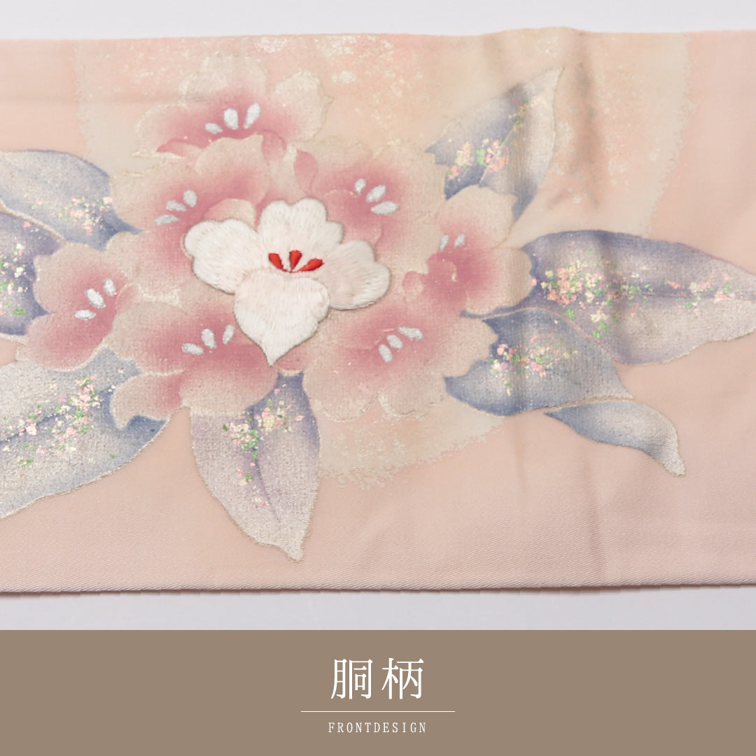 九寸名古屋帯 Aランク 帯丈364cm 正絹 ポイント柄 名古屋仕立て 織り セミフォーマル 芙蓉 ピンク系 RP 1245-01782