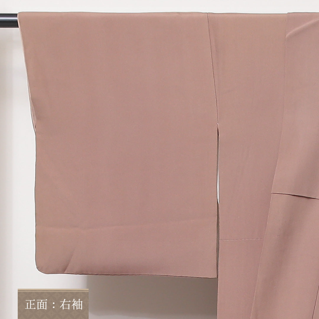 付下げ 袷 身丈160~164cm 裄65.5cm 正絹 オリエンタル ベージュ系 Cランク 1212-00591