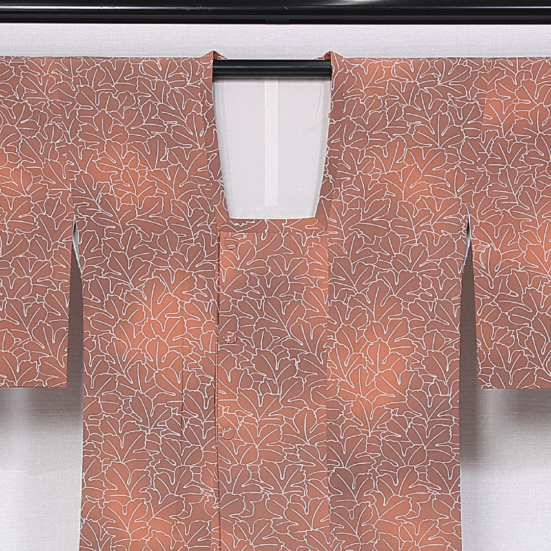 道行コート 袷 身丈80cm 裄丈61cm 正絹 Sランク Sサイズ フォーマル 植物柄 ぼかし染 ピンク系 1263-10305