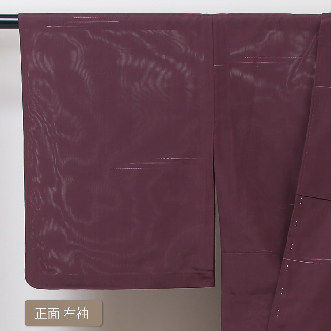 夏物 小紋 紗 身丈154cm 裄丈63cm 正絹 Aランク インフォーマル 広衿 Sサイズ 創作柄 紫系 RP 1221-01290