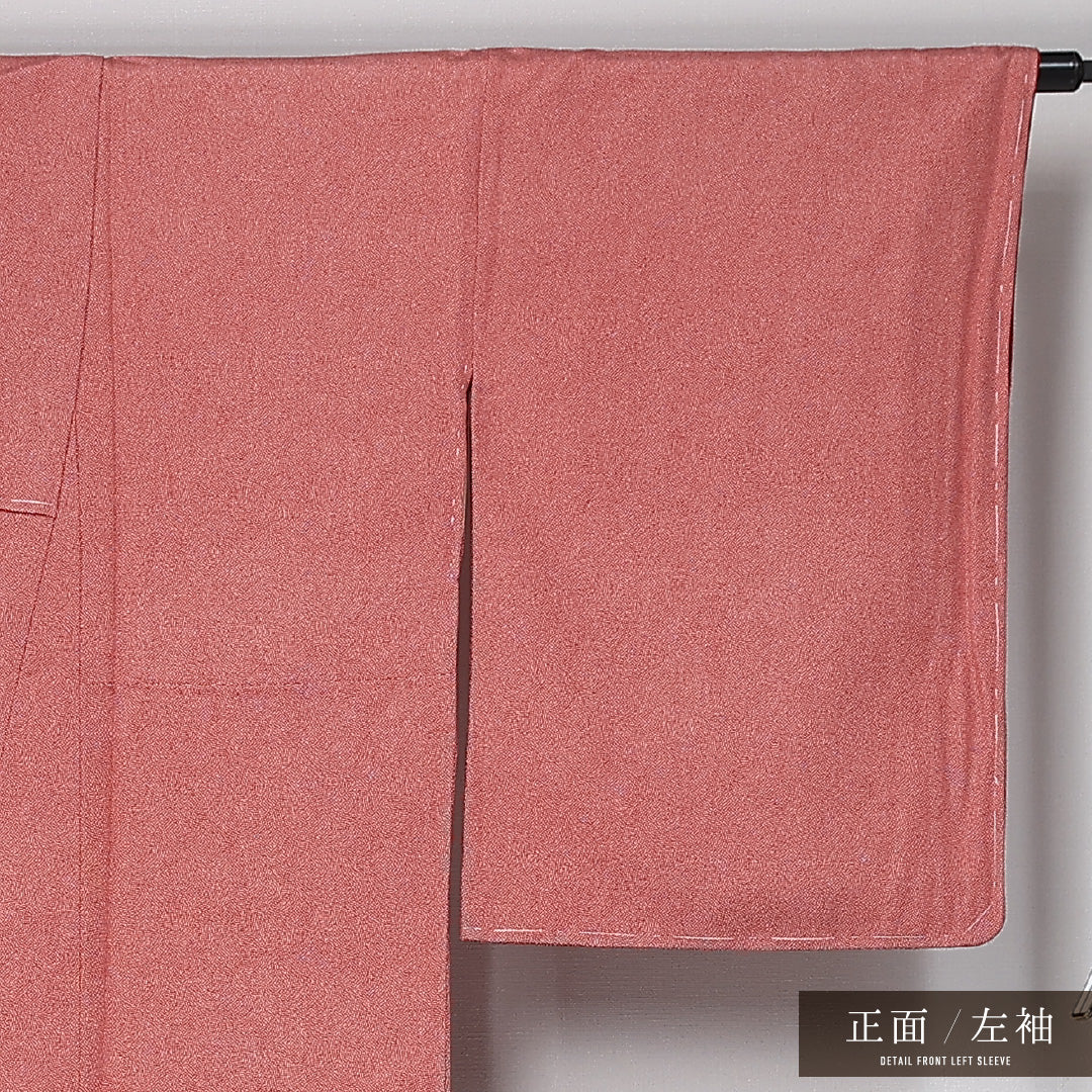 江戸小紋 身丈158cm 裄丈66.5cm Sランク M 正絹 袷 広衿 鮫 セミフォーマル 赤系 1262-12014