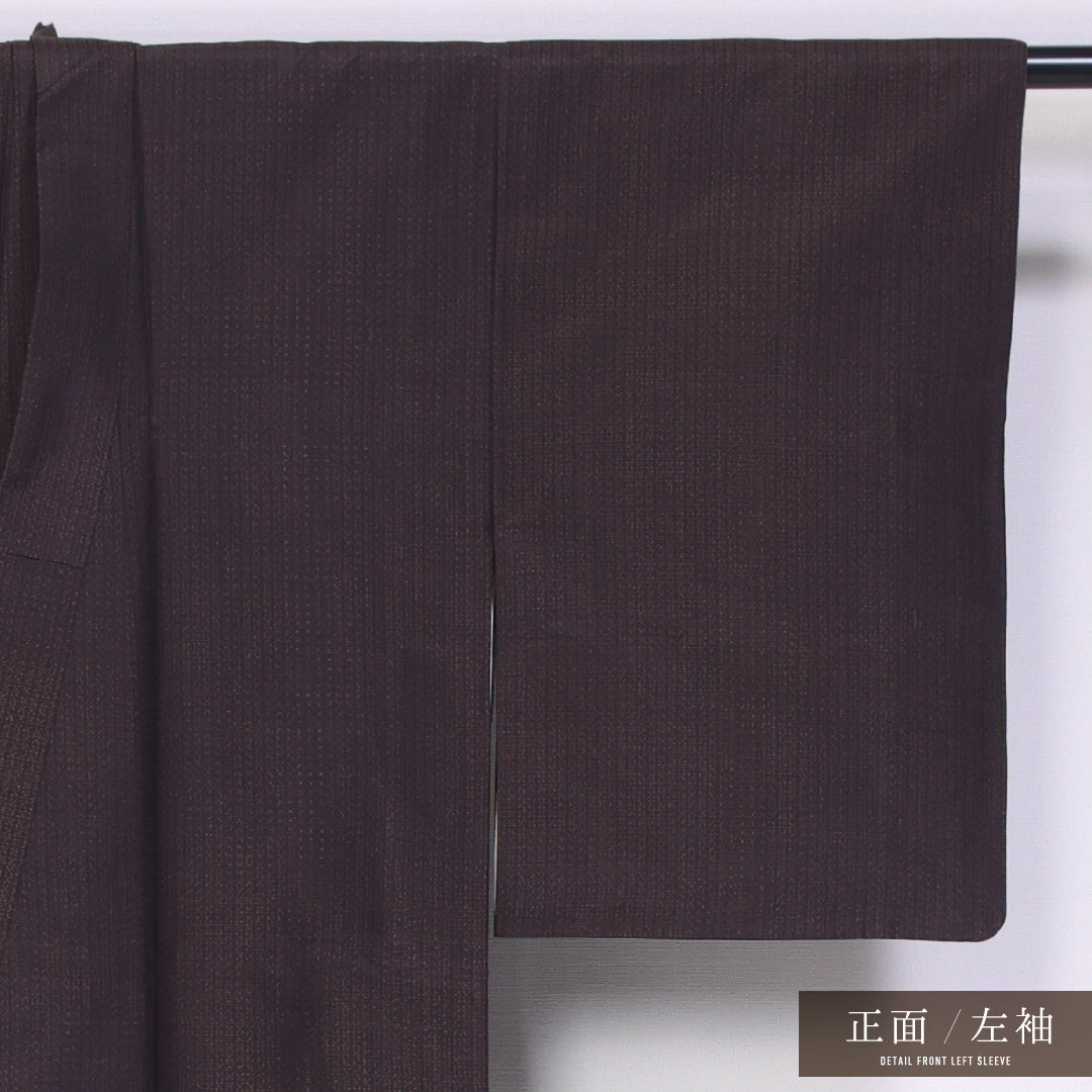 紬 袷 身丈147cm 裄丈60cm 正絹 Aランク カジュアル 広衿 XSサイズ 創作柄 茶系 RP 1223-11515