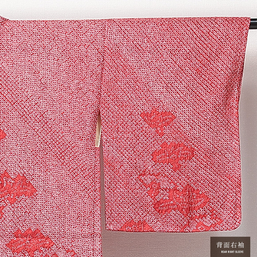 未使用品 絵羽羽織 袷 身丈78cm 裄丈64cm 正絹 Nランク インフォーマル Mサイズ 絵羽羽織 しつけ糸 花柄 赤系 RP 1234-14690