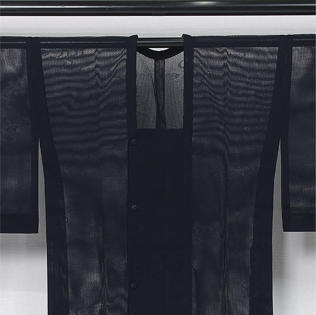夏物 道行コート 身丈86cm 裄丈65cm Sランク M 正絹 羅 流水 フォーマル 黒系 1263-12093