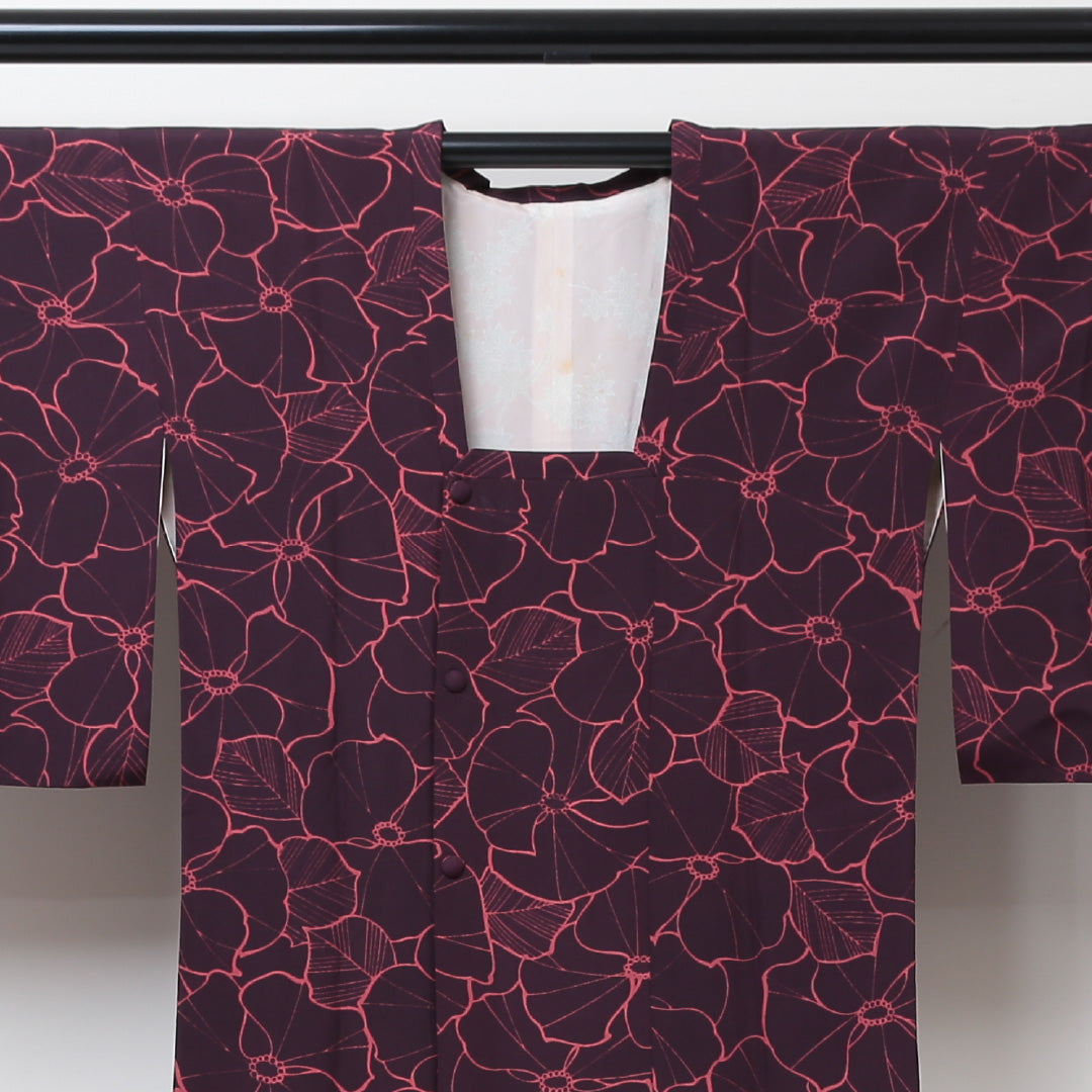 道行コート 身丈87cm 裄丈62cm 正絹 Aランク S 紫系 1217-00388