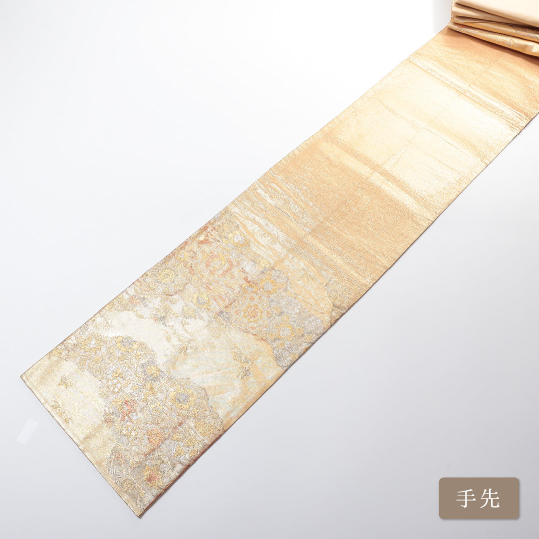 袋帯 帯丈436cm 六通 仕立て上がり フォーマル Sランク 鳳凰 宝相華 金系 1223-00683-221 1223-00683