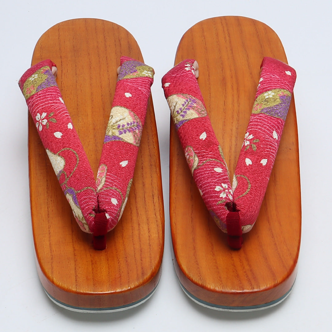 未使用品 夏物 下駄 カジュアル 木製 Sランク 和装小物 茶系 1244-00714